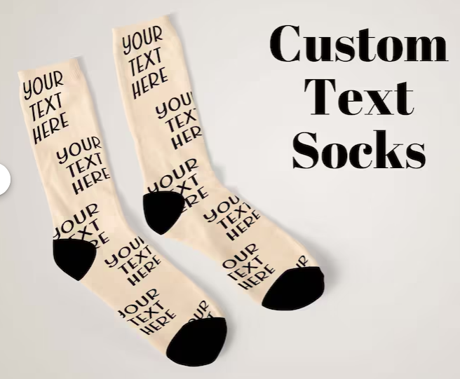 Custom text socks